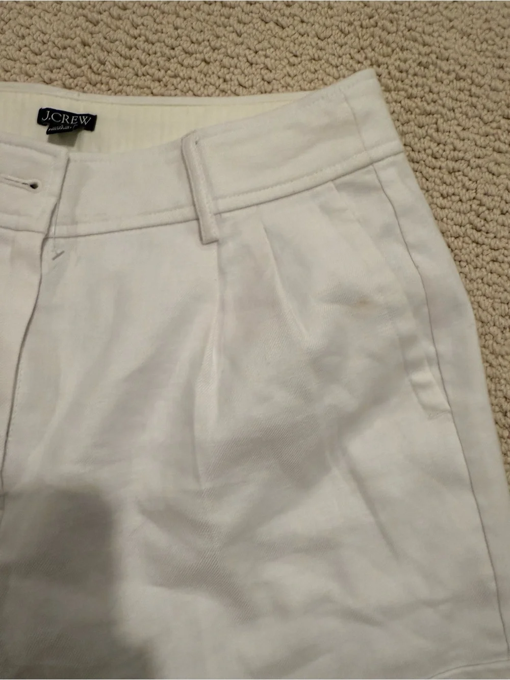 J. Crew White Linen-Blend Remi Shorts EUC
